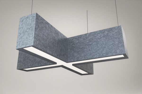Cube 2-NRC-X X-Shaped Acoustic Linear Pendant Light
