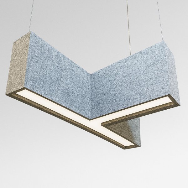Cube 2-NRC-T T-Shaped Acoustic Linear Pendant Light